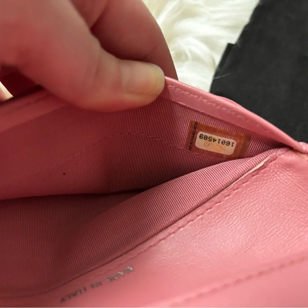 Authentic Chanel Medium Leather Quilted Pink Wallet With Dust Bag - Picture 6 of 7